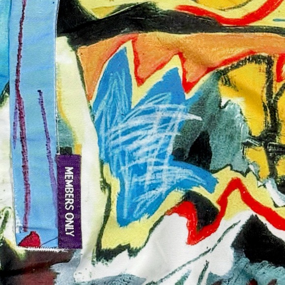 Members Only Jean-Michel Basquiat Windbreaker Jacket Large Multi Color Hooded - Picture 3 of 6